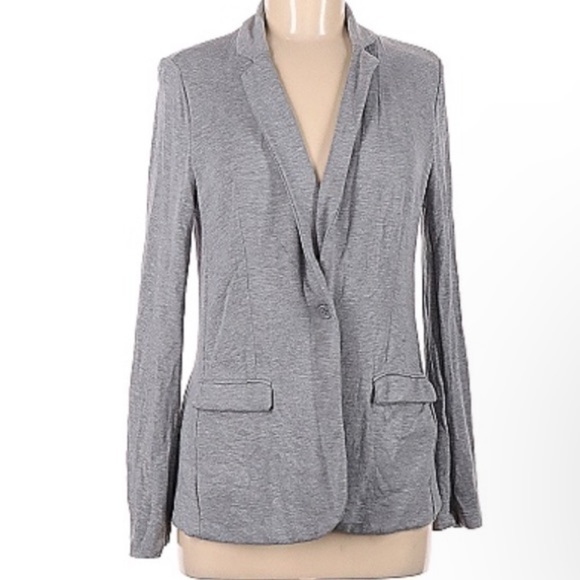 Magaschoni women. Cardigan sweater M soft cozy lagenlook gray office button down - Picture 8 of 8
